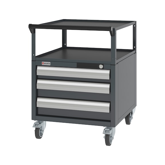 System-Schubladenschrank fahrbar 8.6 - 574x603 mm - SLSHRNK-FAHRBAR-8.6-H750-3SL-RAL7016