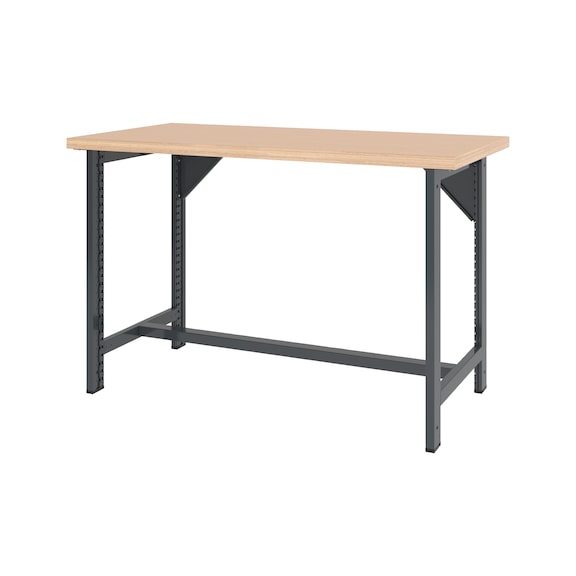 System-Werkbank 1500 mm mit 2 fixen Werkbankfüßen - WRKBANK-2FU-1500-H955-RAL7016