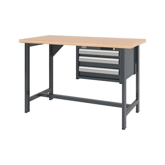 Työpöytä, system 1500 mm, 2 kiinteää jalkaparia ja ripustettava laatikosto 8.6 - TYÖPÖYTÄ SYSTEM 8.6 3LTK 1500MM