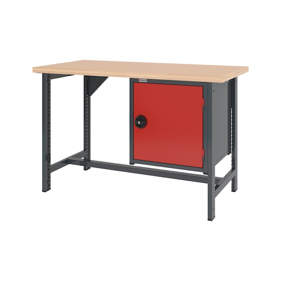 System-Werkbank 1500 mm mit 2 fixen Werkbankfüßen und Flügeltüren-Hängeschrank 8.6 - WRKBANK-2FU-FLGTRSHRNK-1500-H955-R3020