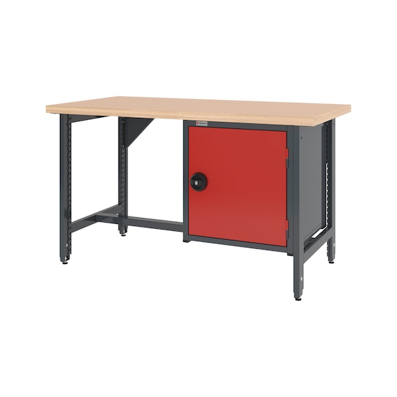 System-Werkbank 1500 mm mit 2 h&ouml;henverstellbaren Werkbankf&uuml;&szlig;en und Fl&uuml;gelt&uuml;ren-H&auml;ngeschrank 8.6 - WRKBANK-EINSTL-2FU-FLGTRSHRNK-1500-R3020