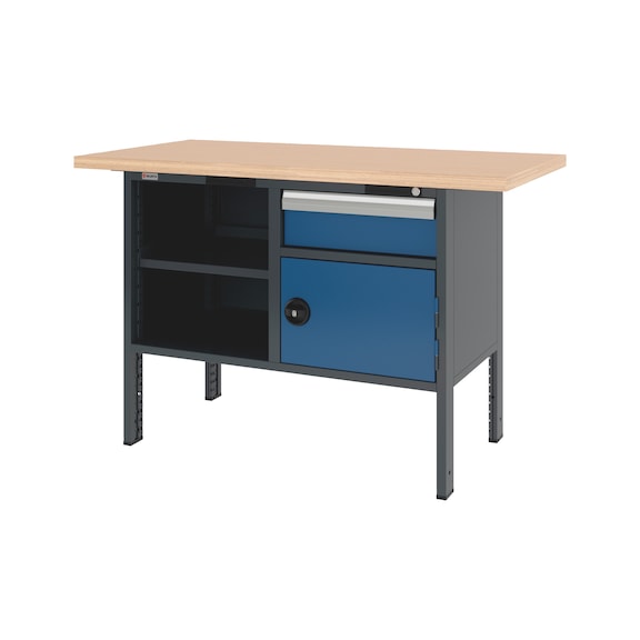 Système d'établi armoire 1 500 mm avec 2 caissons d'établi 8.6 - CWB-SYSTEM-1DRWR-1WNGDR-1500-RAL5010