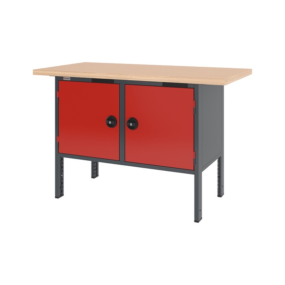 System-Kastenwerkbank 1500 mm mit 2 Unterbaublöcken 8.6 - KWB-SYSTEM-2FLGTR-1500-RAL3020