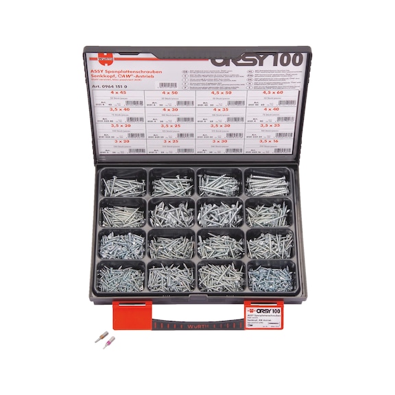 ASSY<SUP>®</SUP> 3.0 assortment of countersunk heads - SCR-SET-WO-ASSY3.0-CS-AW-(A2K)-2102PCS