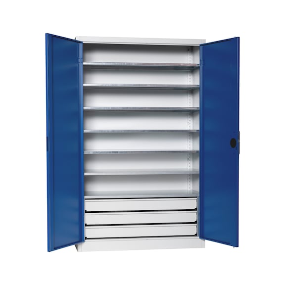 Flügeltürenschrank Tiefe 500 mm - FLGTRSHRNK-VOLLBL-SLB-FB523S-RAL5010