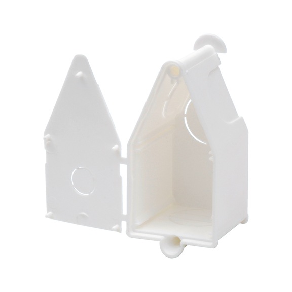 Flush-mounted wall outlet box with cover on the inside - WLOUTLSKT-FMO-VDE-CAP-60X31X31MM