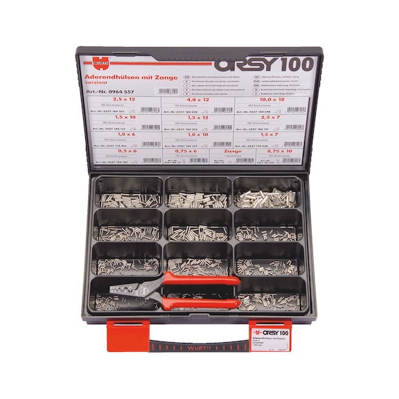 Wire end ferrule without plastic collars assortment  - WENDFER-SET-(J2N)-1200PCS