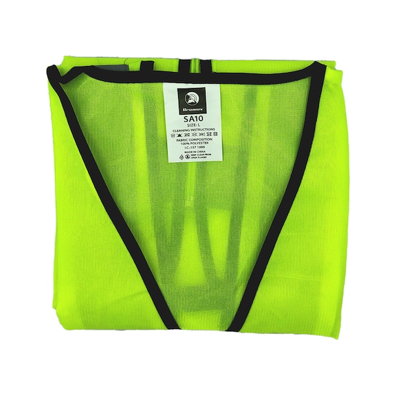 Hi-vis vest with zipper and ID pocket - REFL VEST LIME WITH ID HOLDER LARGE