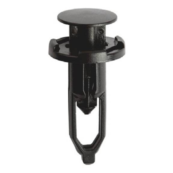Plastic expanding rivet with cap, with multiple slits - BUMPER CLIP