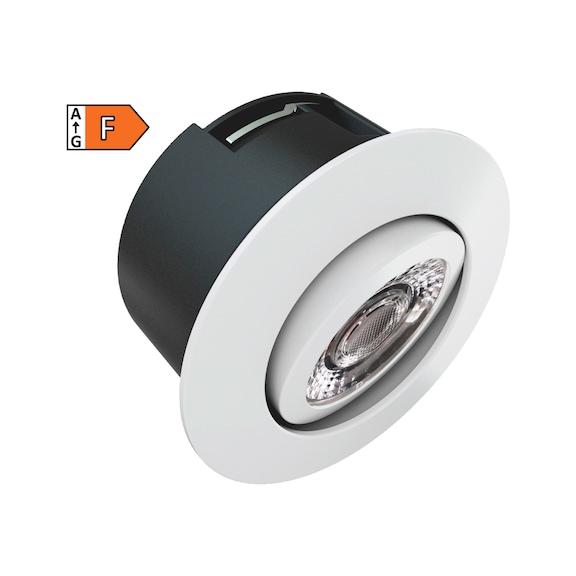 Lav indbygnings downlight 480 lm - DOWNL. LAV230V 480LM VARMEDÆMP RUND HVID