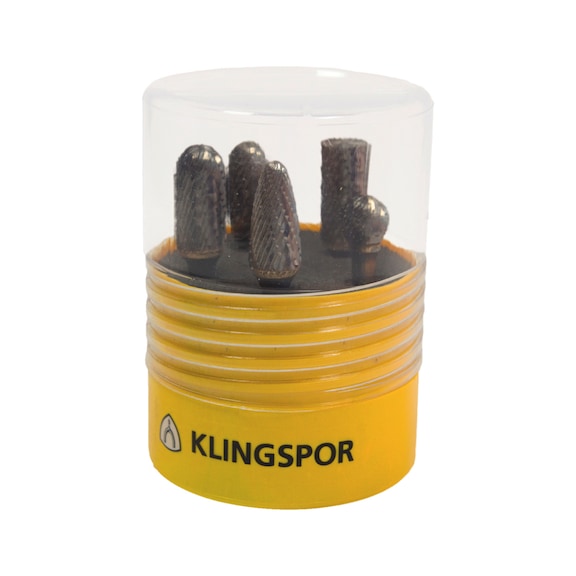 TC bur set 5 pcs double cut Klingspor - BURR-SET-KLINGSPOR-336927-D9,6-SD6