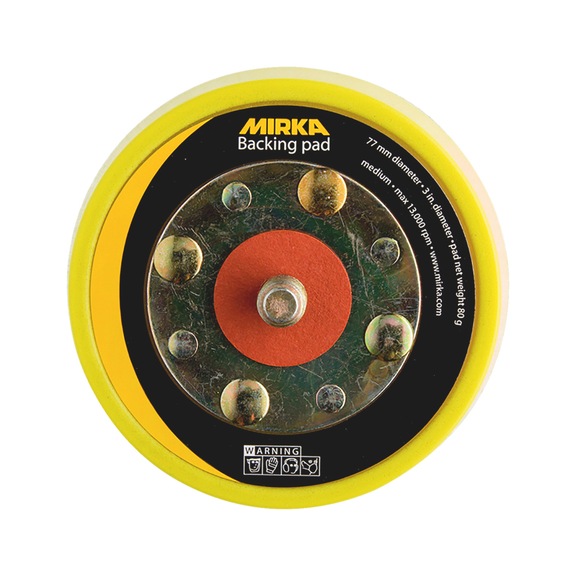 Plateau de support adhésif, disque auto-agrippant Disque abrasif moyen Mirka, sans trous - BACKINPD-MIRKA-8294791011-77-5/16ZO-MED