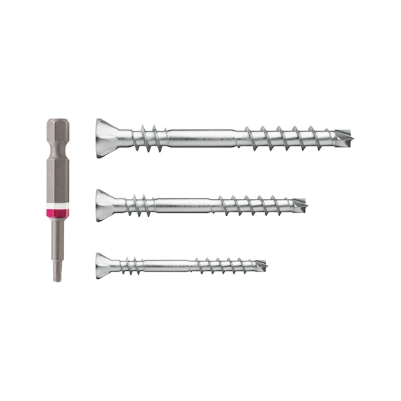 ASSYplus 4 wood facade screw A2 set 1205 pcs - SCR-CSMR60-DBIT-P-A2-RW20-SET-1205PCS