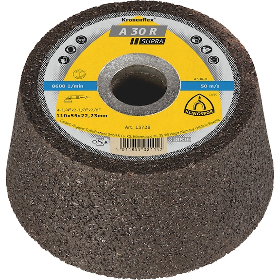 Meule boisseau Klingspor A 30 R Supra - CPWHL-KLINGSPOR-13728-BO22,23-D110MM