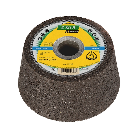 Meule boisseau Klingspor C 30 R Supra - CPWHL-KLINGSPOR-13726-BO22,23-D110MM