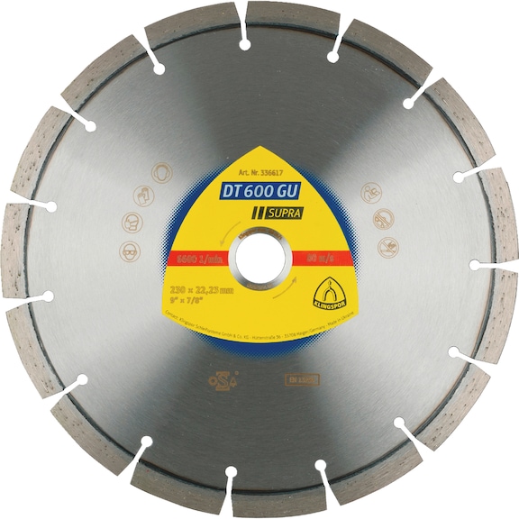 Diamond cutting disc Klingspor DT 600 GU Supra - DIADDISC-KLINGSPOR-336615-10X2,4-D125