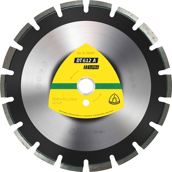 Disque diamant Klingspor DT 612 A Supra - DIADDISC-KLINGSPOR-330075-10X2,8-D300