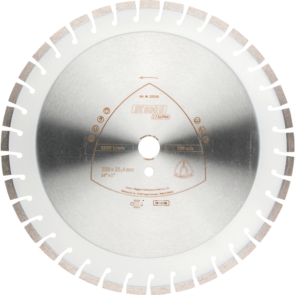 Diamond cutting disc Klingspor DT 600 U Supra - DIADDISC-KLINGSPOR-325202-10X3,6-D500