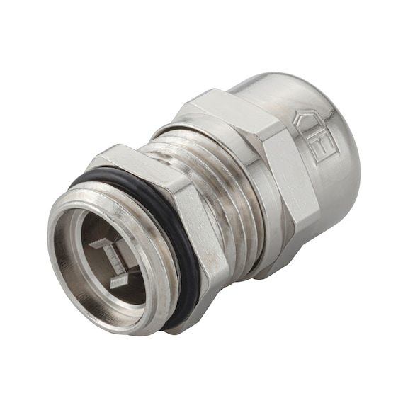 EMV-Kabelverschraubung Messing metrisch nach EN 60423 mit Kontaktfeder - KBLVSHR-MS-(E2J)-EMVD-SW17-M16X1,5