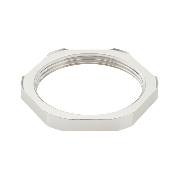 Gegenmutter Messing metrisch nach EN 60423 für EMV-Kabelverschraubungen - MU-6KT-MS-(E2J)-EMV-SW46-M40X1,5