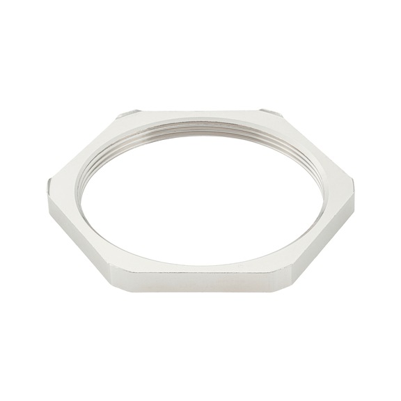 Brass, metric lock nut in accordance with EN 60423 for EMC cable glands - NUT-HEX-BRS-(E2J)-EMC-WS70-M63X1,5