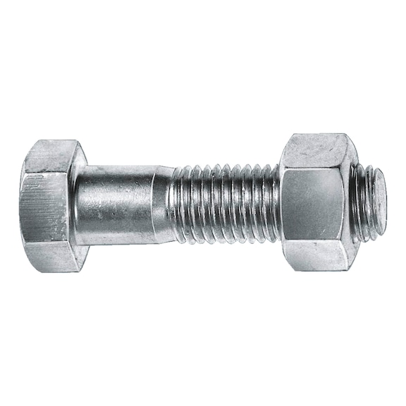 Hexagon bolt with shank ISO 4016, steel 4.6, zinc-plated, blue passivated (A2K) - SCR-NUT-ISO4016-4.8-WS18-(A2K)-M12X45