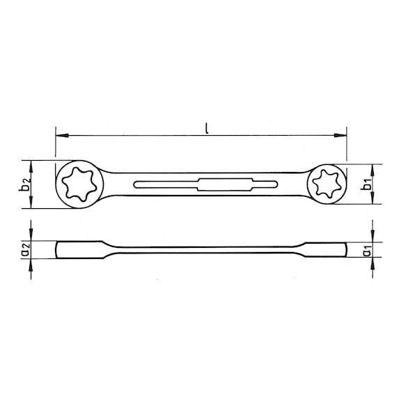 Clé Polygonale Double VIGOR V7750-8X9 - SW 8x9 Mm, Coudée 15°, Longueur 184 Mm, Chromée