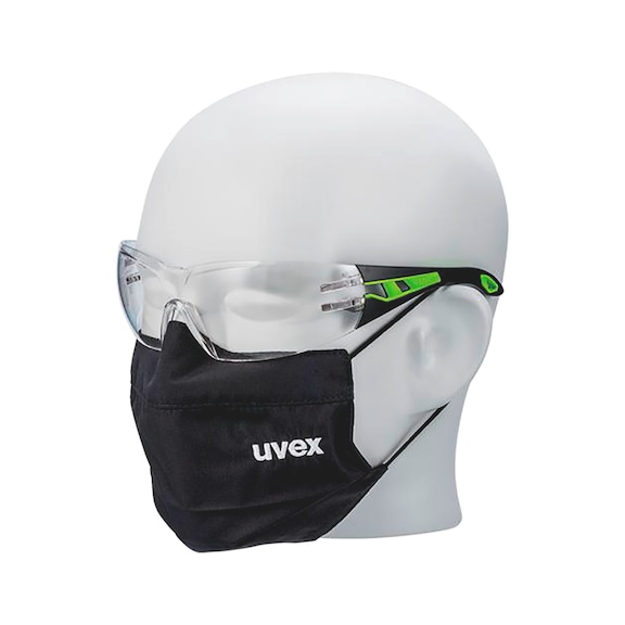 Face mask set with safety goggles uvex 9192900 - SAFEGOGL-MTHPROT-SET-UVEX-BLCK-9192900
