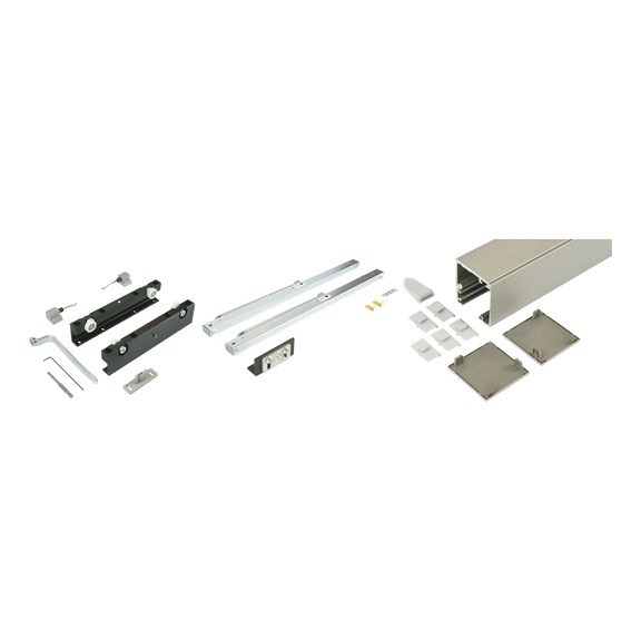 Zimmerschiebet&uuml;rbeschlag-Set ABILIT 120-H f&uuml;r die Wandmontage bei Holzt&uuml;ren - SHIEBTRBSHL-ABILIT120HW-MD-120-A2-2000