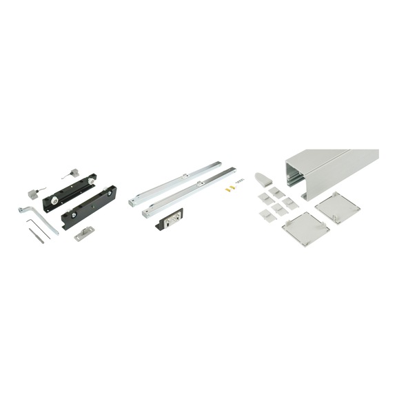 Zimmerschiebetürbeschlag-Set ABILIT 120-H für die Wandmontage bei Holztüren - SHIEBTRBSHL-ABILIT120HW-MD-120-SI-2000