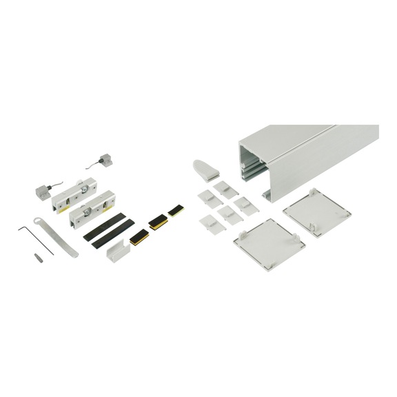 Zimmerschiebet&uuml;rbeschlag-Set ABILIT 50-G f&uuml;r die Wandmontage bei Glast&uuml;ren - SHIEBTRBSHLG-ABILIT50GW-OD-SI-3000