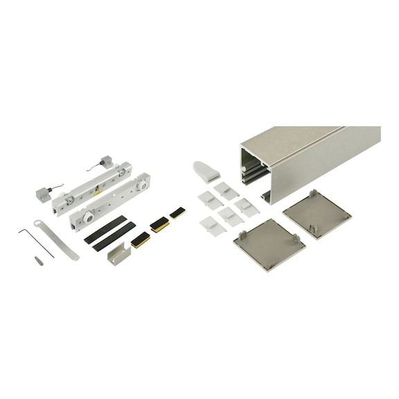 ABILIT 120-G interior sliding door fitting set for ceiling mounting for glass doors - SLIDDRFITT-ABILIT120GD-WOD-A2-3000
