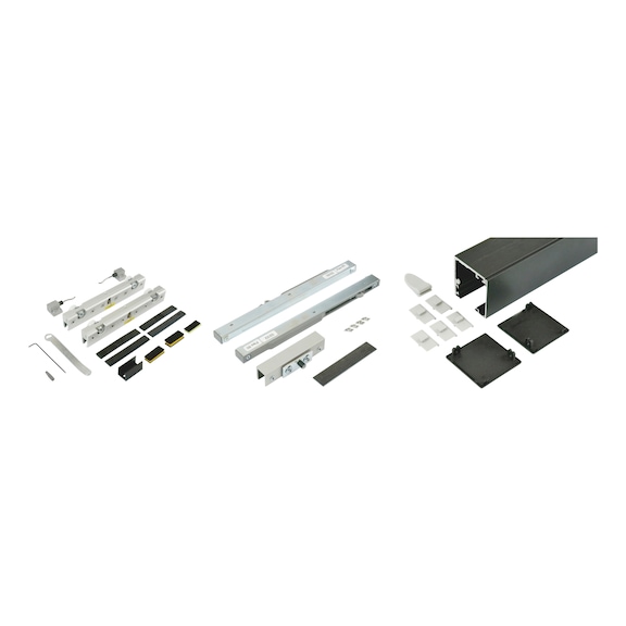 Zimmerschiebet&uuml;rbeschlag-Set ABILIT 120-G f&uuml;r die Deckenmontage bei Glast&uuml;ren - SHIEBTRBSHL-ABILIT120GD-MD-80-SCHW-3000