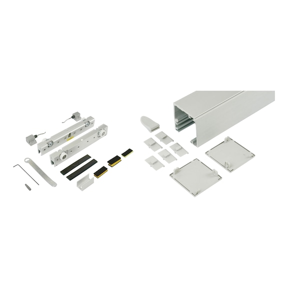 ABILIT 120-G interior sliding door fitting set for wall mounting for glass doors - SLIDDRFITT-ABILIT120GW-WOD-SI-3000