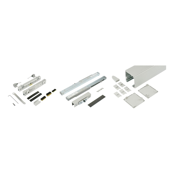 Zimmerschiebet&uuml;rbeschlag-Set ABILIT 120-G f&uuml;r die Wandmontage bei Glast&uuml;ren - SHIEBTRBSHL-ABILIT120GW-MD-80-SI-2000