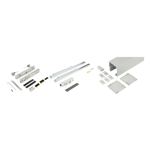 ABILIT 120-G interior sliding door fitting set for wall mounting for glass doors - SLIDDRFITT-ABILIT120GW-WD-120-SI-2000