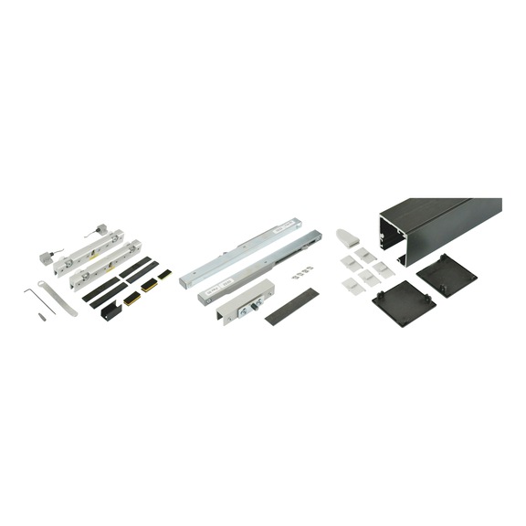 ABILIT 120-G interior sliding door fitting set for wall mounting for glass doors - SLIDDRFITT-ABILIT120GW-WD-80-BLACK-2000