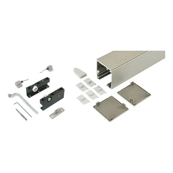 Zimmerschiebet&uuml;rbeschlag-Set ABILIT 50-H f&uuml;r die Deckenmontage bei Holzt&uuml;ren - SHIEBTRBSHLG-ABILIT50HD-OD-EDSTF-3000