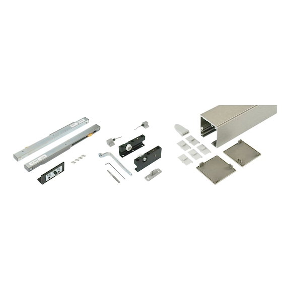 ABILIT 50-H interior sliding door fitting set for ceiling mounting for wooden doors - SLIDDRFITT-ABILIT50HD-WD-STSTCOL-2000