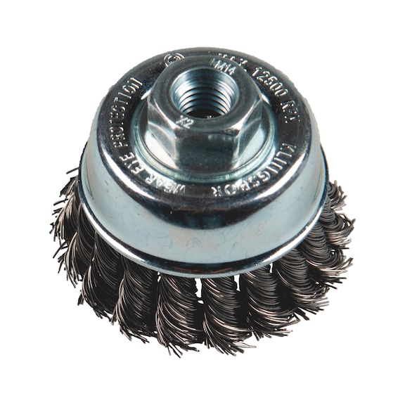 Wire cup brush, angle grinder Klingspor BT 600 Z - CUPBRUSH-KLINGSPOR-358338-D100-ST-M14
