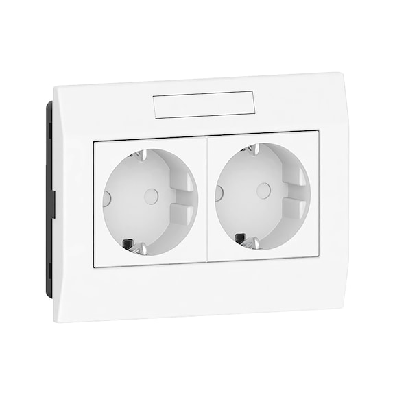 Steckdoseneinheit frontrastend für Brüstungskanal BR 80 - STEDO-16A-250V-FRONTRASTEND-R9010-2FACH