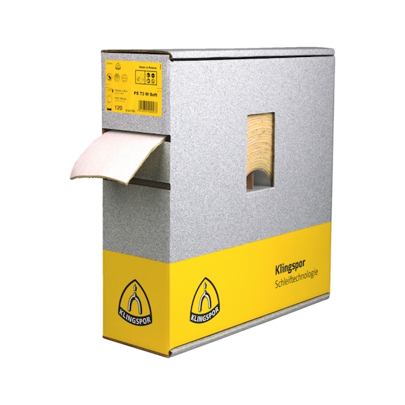 Sandpaper roll Klingspor PS 73 CWF - SANDROL-KLINGSPOR-321755-115MMX25M-G120
