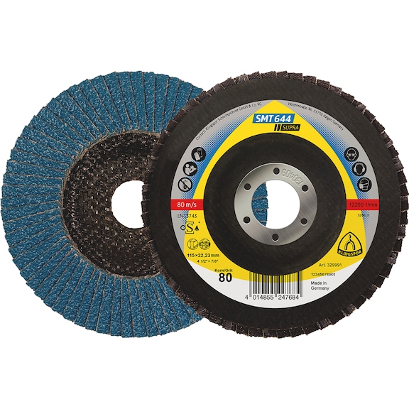 Disque abrasif à lamelles Klingspor SMT 644 Supra - FLPDISC-KLINGSPOR-329993-D115X22-G40