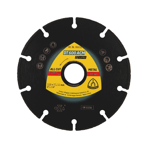 Disque diamant Klingspor DT 600 ACM Supra - DIADDISC-KLINGSPOR-355722-D125