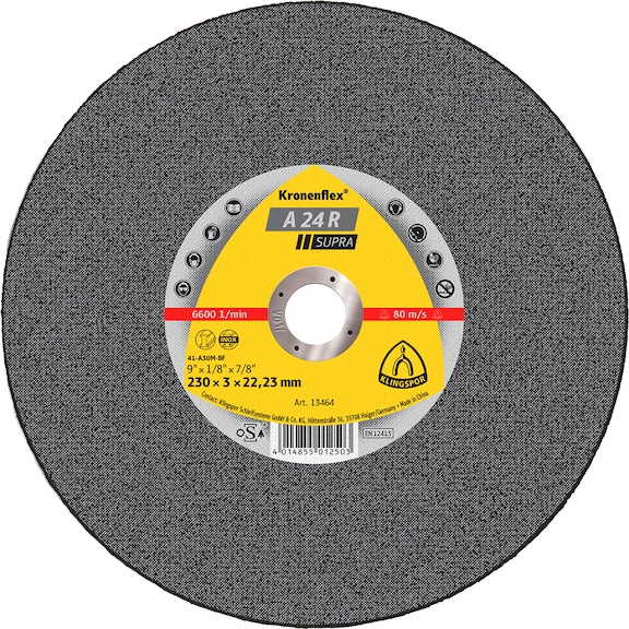 Cutting disc Klingspor A 24 R Supra - CUTDSC-KLINGSPOR-13478-3X22,23MM-D230