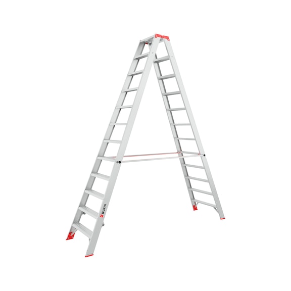 Aluminium standing ladder with steps Riveted - STANDLDR-ALU-RIVETET-2X12STEP