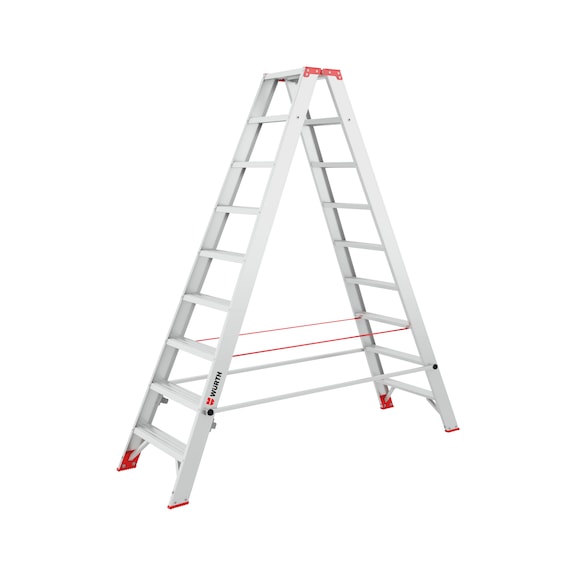 Aluminium standing ladder with steps Riveted - STANDLDR-ALU-RIVETET-2X9STEP