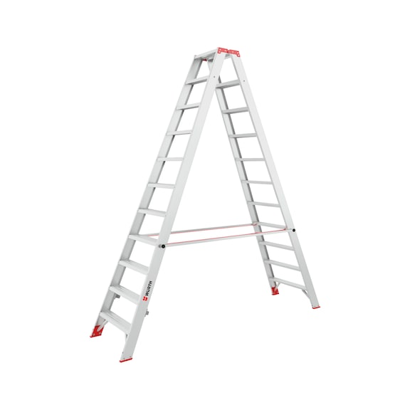 Aluminium standing ladder with steps Riveted - STANDLDR-ALU-RIVETET-2X11STEP