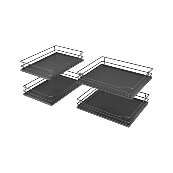 Kit de paniers à accrocher VS COR Fold pour raccords de placard d'angle - BSKT-SET-CARSLFITT-PULOUT-PR-ANTHR-800