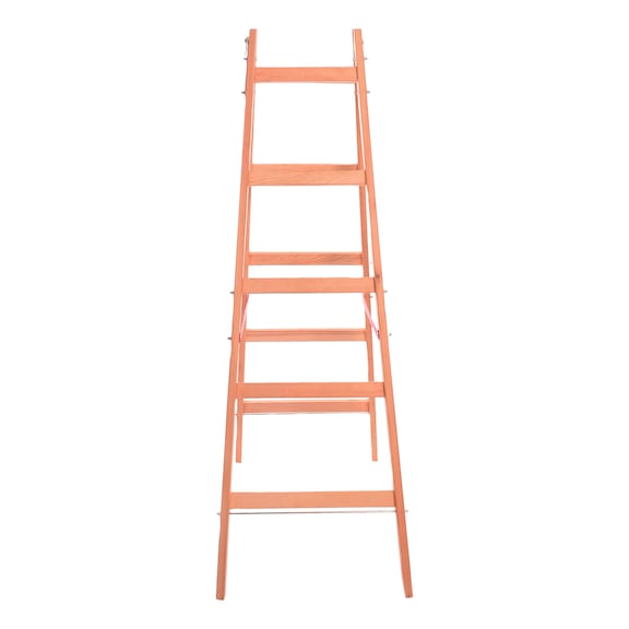 Ö-Norm wooden stepladder with rung puller - 1